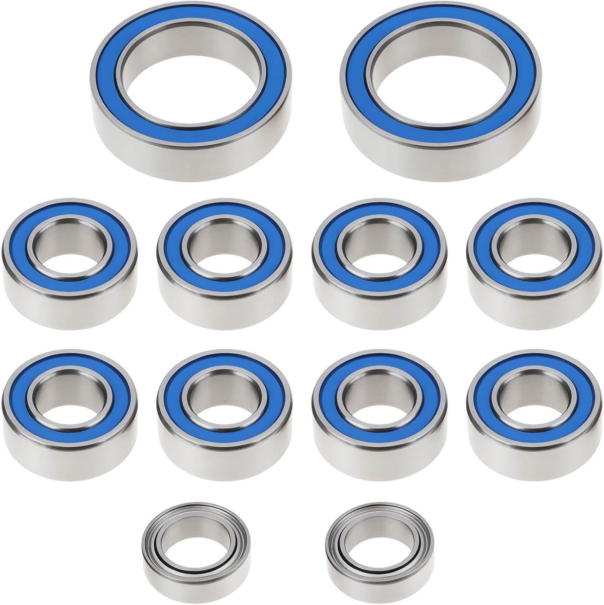 12 stuks RC Diff Lagers Set 5x10x4mm, 10x15x4mm, 5x8x2.5mm Compatibel met Team Associated B7, B7D, B6.4, B6.3, B6.2 & B6.1
