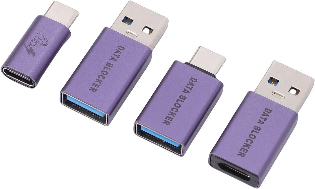 4 Soorten USB Data Blocker Adapter, USB C Data Blocker en A, Weigeren Hacking Zorgen voor Veilig Opladen, Beschermen Tegen Juice Jacking