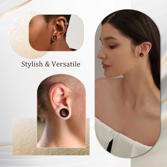 Tunnels Plugs Oor Stretchers, Zachte Siliconen Oor Tunnels Oor Stretching Kit 4/5/6/8/10/12/14/16/18/20mm Oor Plugs Expanders Piercing Sieraden voor Mannen Vrouwen — afbeelding 4