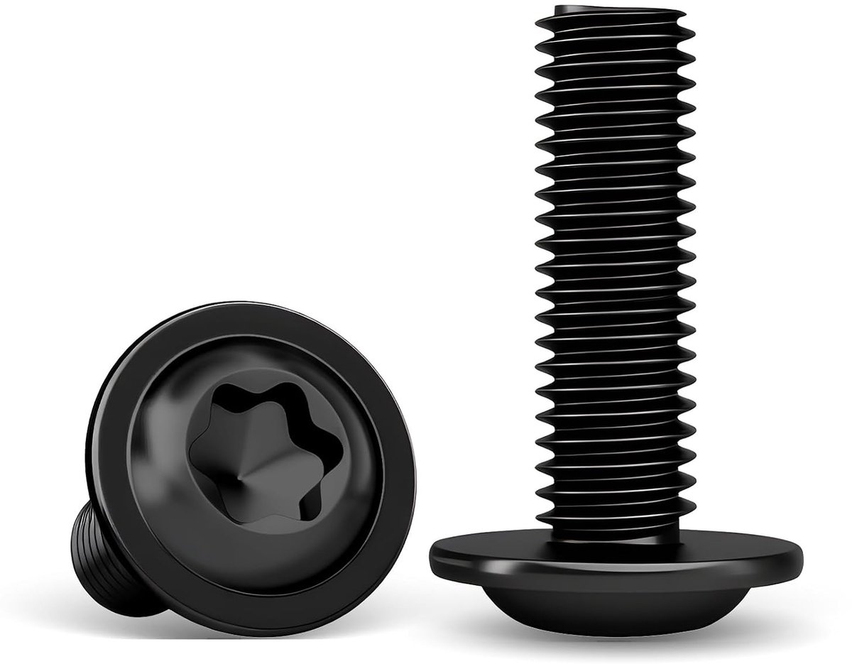 35 stuks flensschroeven M8x20 mm, RVS zwart Torx | M8x20 mm RVS A2 V2A zwart met Torx en volledige schroefdraad voor meubels, werkplaats en DIY