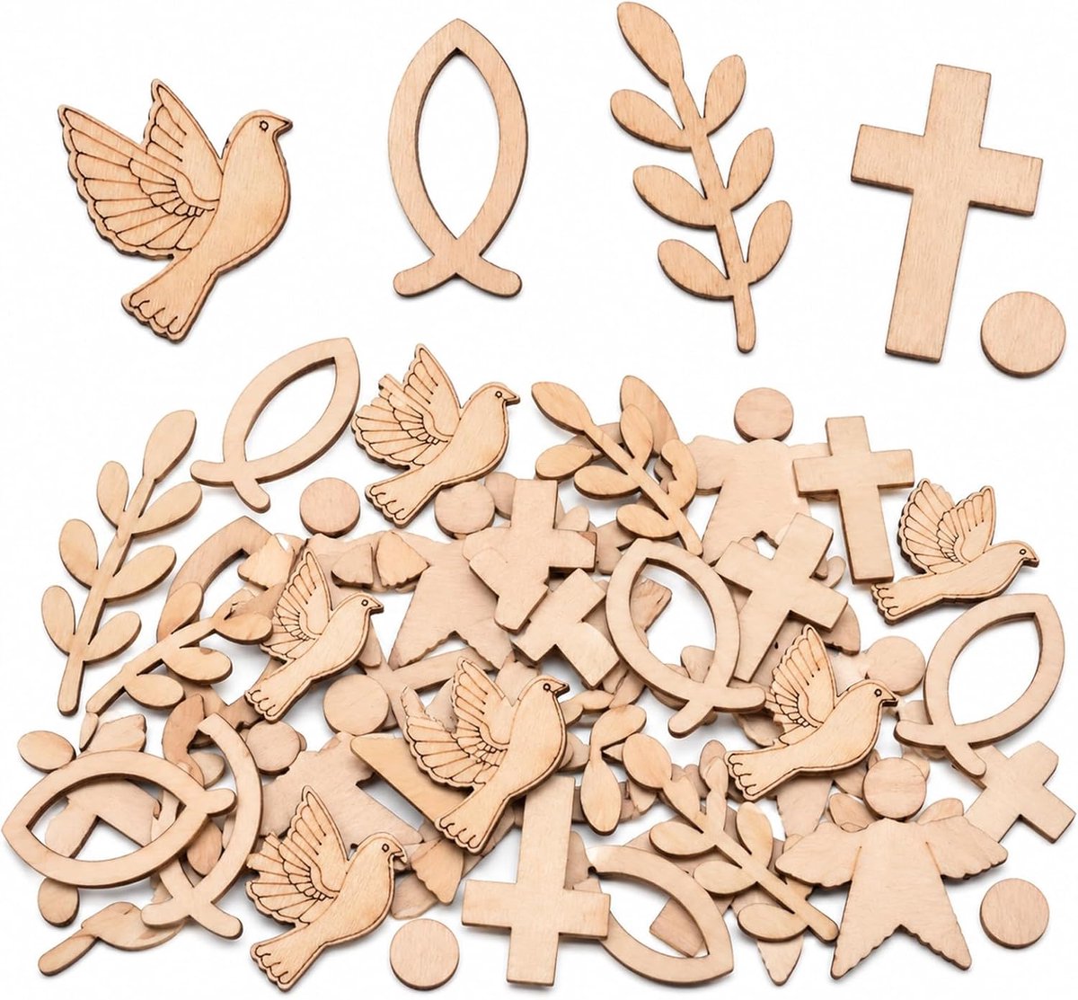 100 stuks strooidecoratie voor communie, doopdecoratie, regenbooghouten hartjes, tafeldecoratie, doop, jongens en meisjes, vormsel, communie, babyshower
