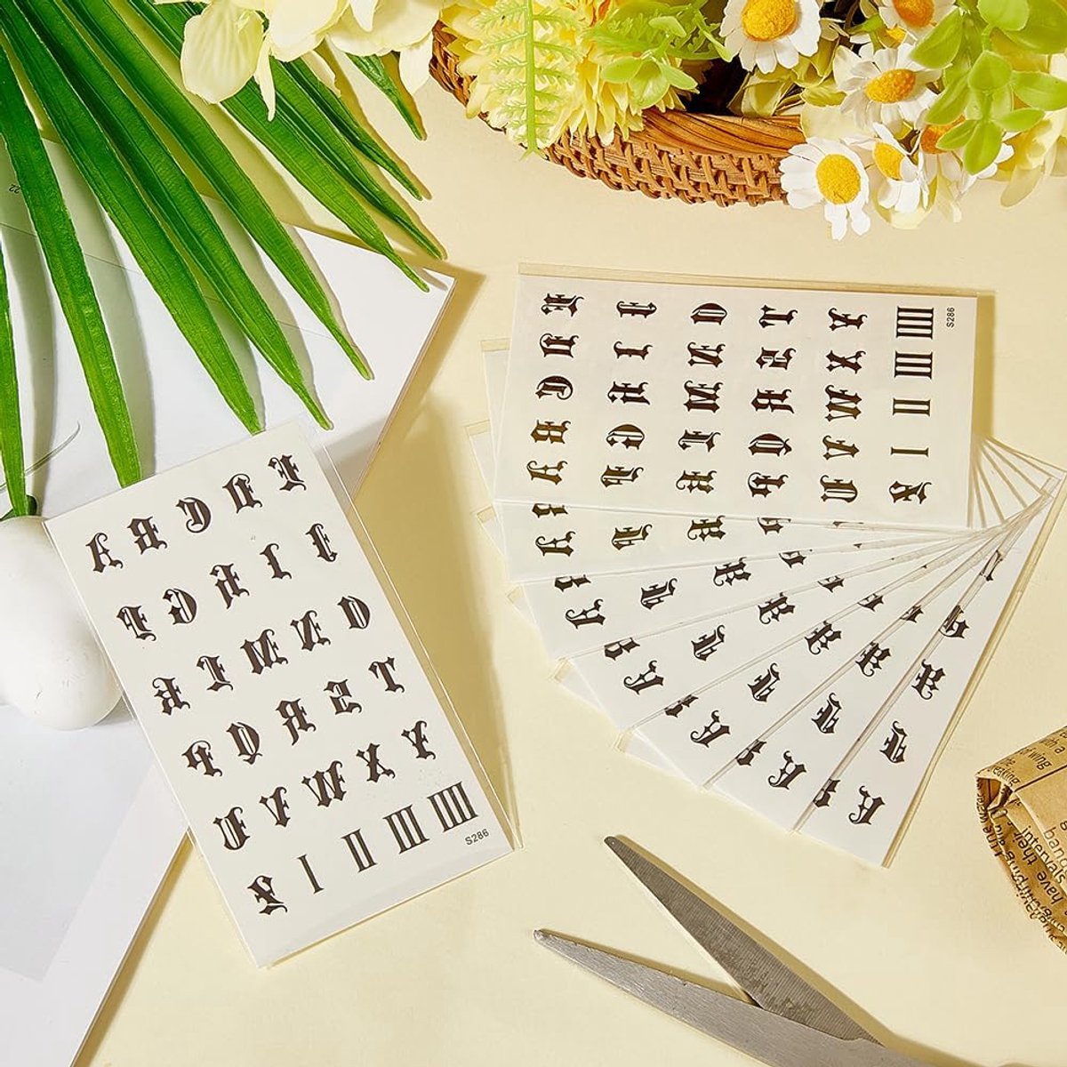 craspire 8 stuks tatoeagestickers, letters, tijdelijke letters, tatoeages, zwart papier, semi-permanent, realistisch, waterdicht, afneembaar, alfabet, nummer, neptatoeages, stickers voor volwassenen