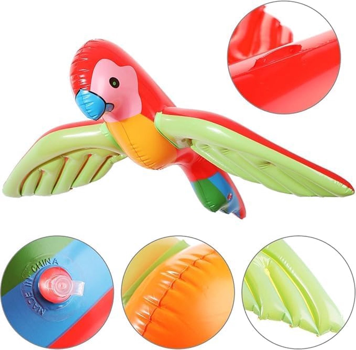 Papegaaien Decoratie Set van 1 Tropische Feestdecoratie Hawaii Zwembad Strand Zomer Luau Opblaasbare Vogelfiguren
