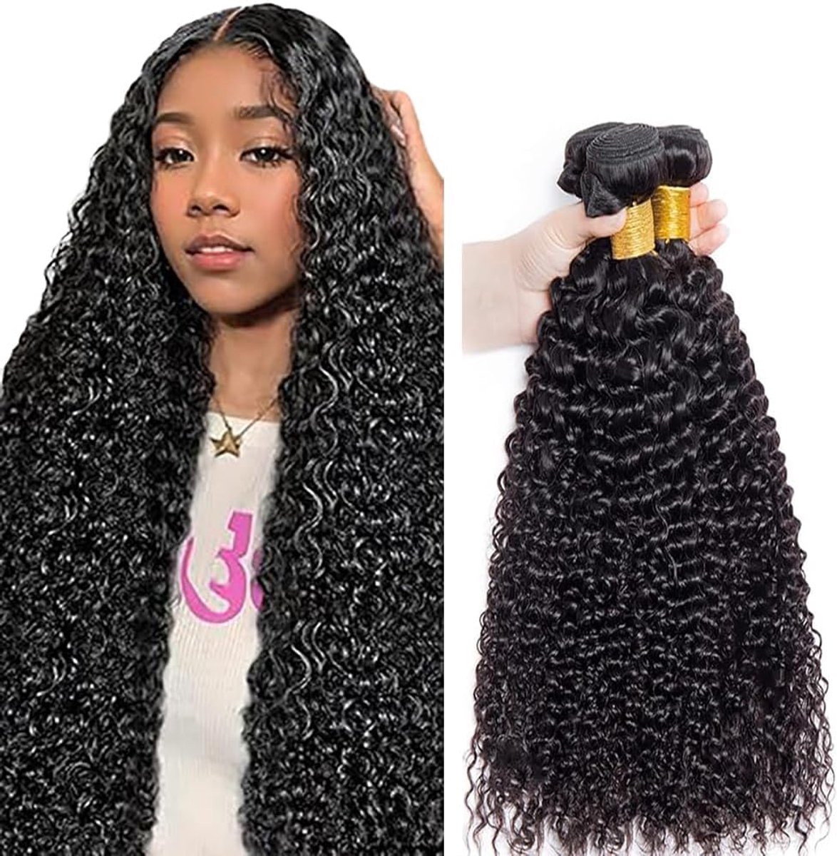 Hair Bundles Water Wave Extension Unprocessed Raw Weave Double Weft Sew in Machine Real #1B Natural Black Color 50g /Piece 26 28 30 Inch