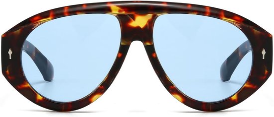 oversized ovale zonnebril jaren 70 dik montuur zonnebril piloot UV400 brede bril voor dames en heren — afbeelding 3