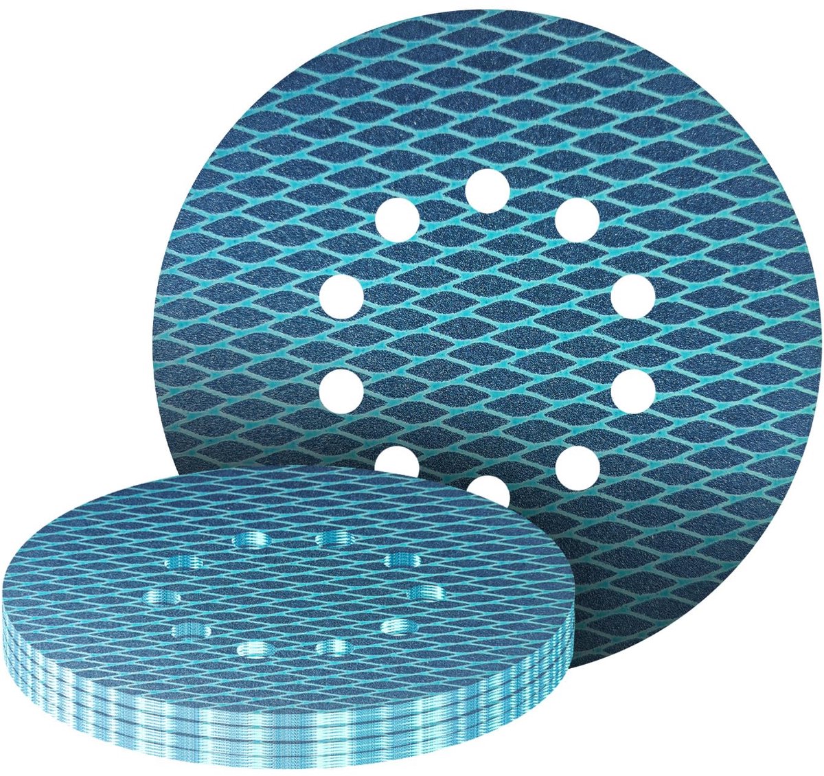 20 stuks 225 mm klittenband schuurpapier, excentrische schuurschijven, 10-gaats korrel 150 diamantvorm schuurpads, schuurmiddel bestand tegen toevoegingen voor excentrische schuurmachine