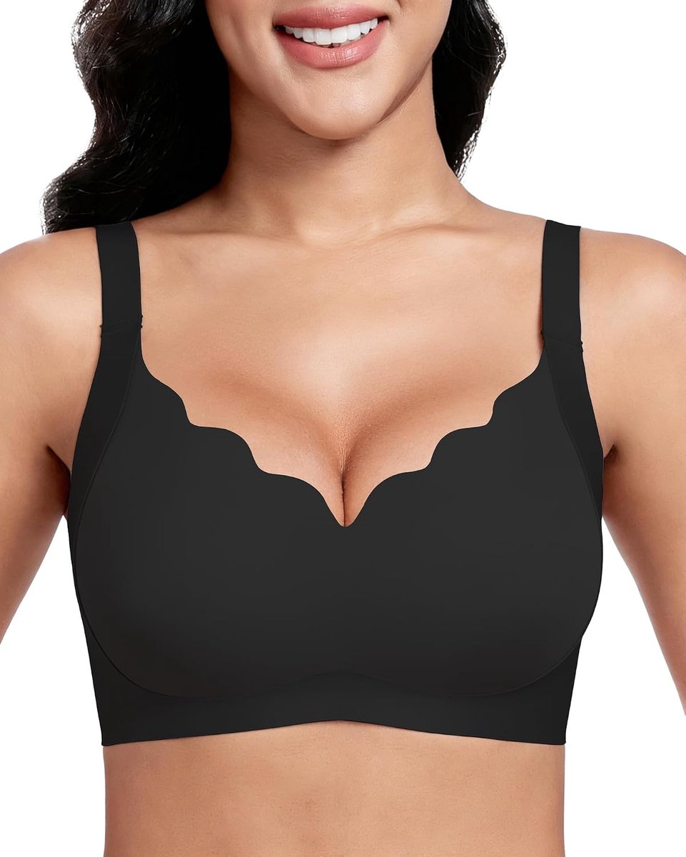Push-up beha voor dames, zonder beugel, naadloze beha voor grote borsten, sterke ondersteuning, strijkloos, comfortabel T-shirt, slaapbeha