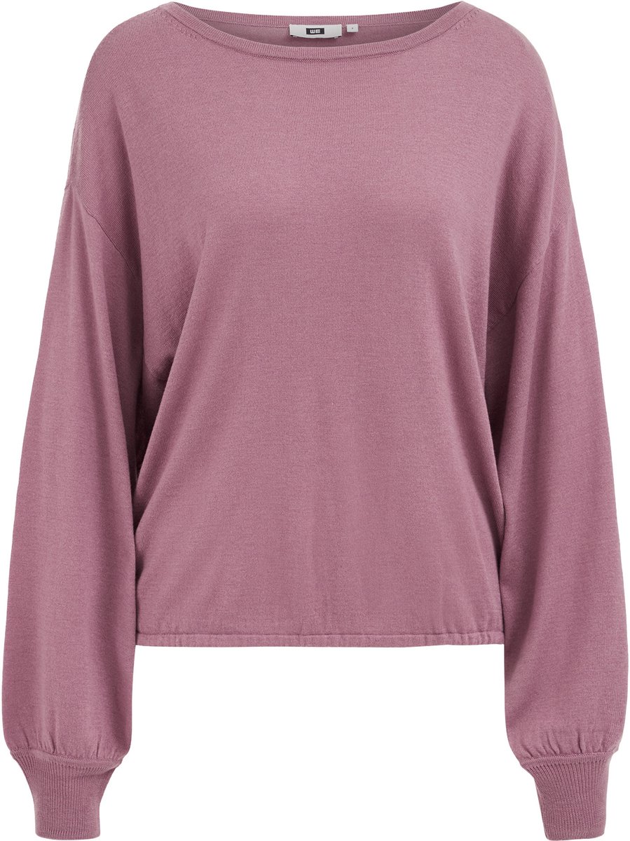 WE Fashion Dames fijngebreide trui met boothals