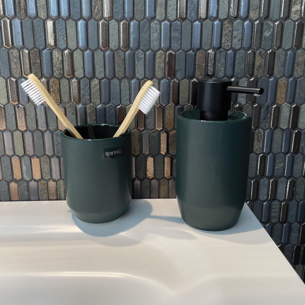Spirella Jaro Zeepdispenser – Zeephouder en Lotion Dispenser voor Badkamer Accessoires en Keuken – Elegant en Tijdloos Design
