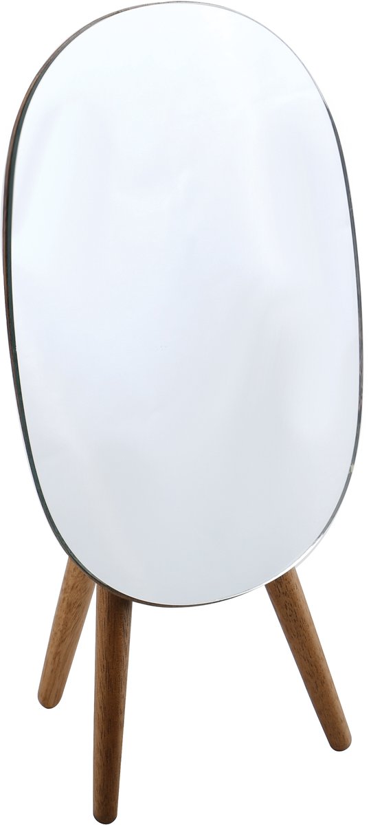 Spirella Houten Make Up Spiegel – Opvouwbare Spiegel voor Badkamer of Slaapkamer – 14 x 2,8 x 19 cm