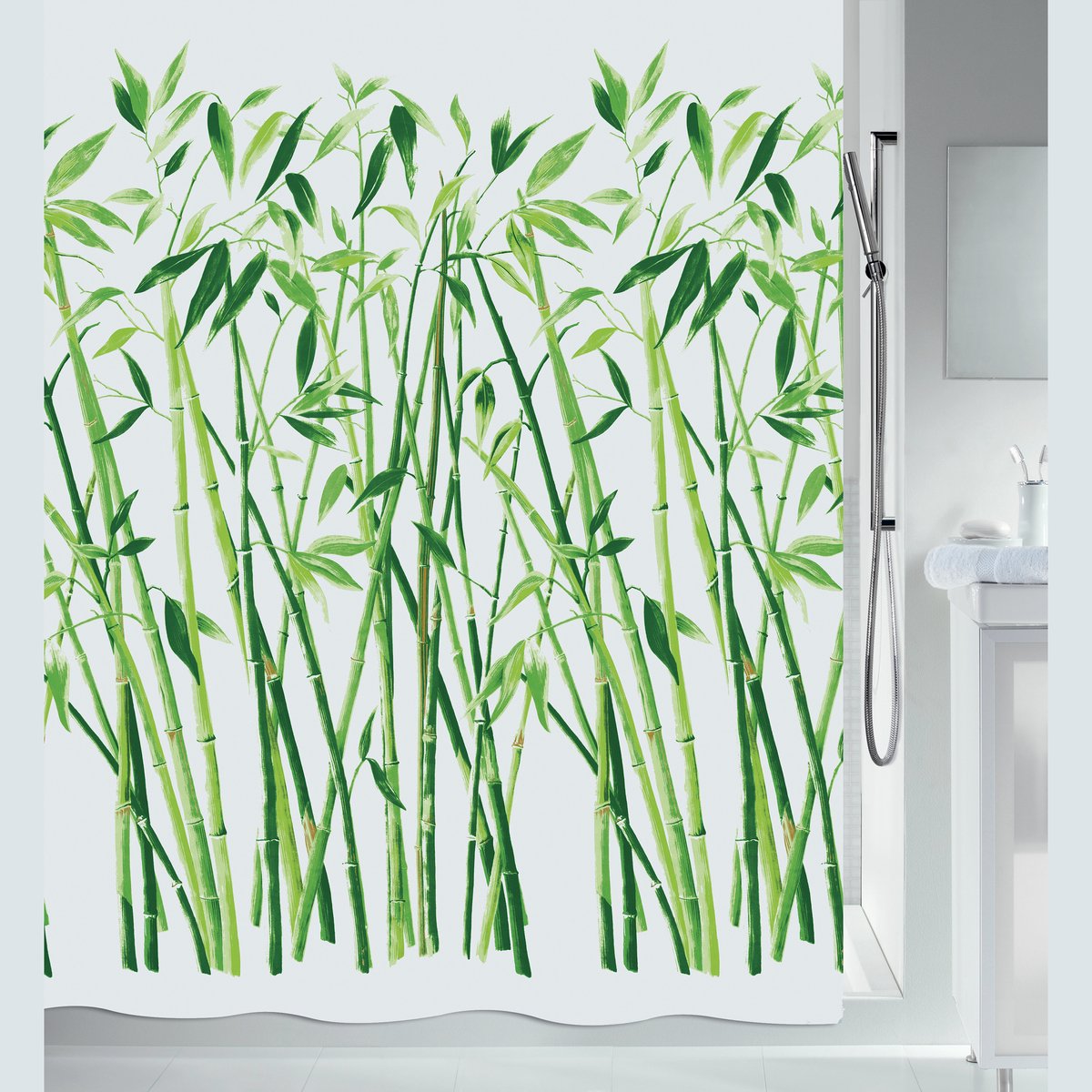 Spirella Douchegordijn Anti-Schimmel - Waterdicht Douchegordijn Polyester - Stijlvol Design voor de Badkamer