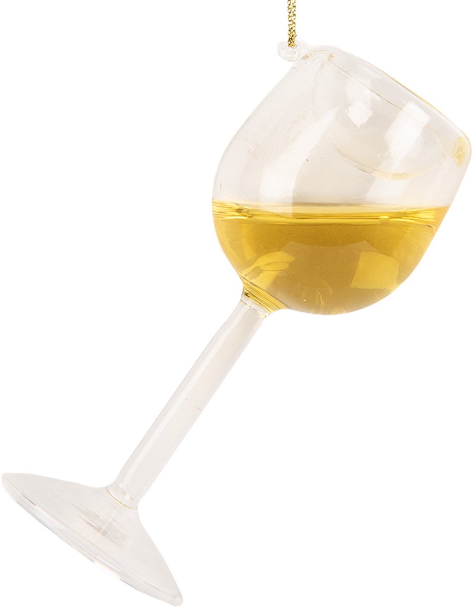 Clayre & Eef Kersthanger Wijnglas 4x4x9 cm Transparant Glas