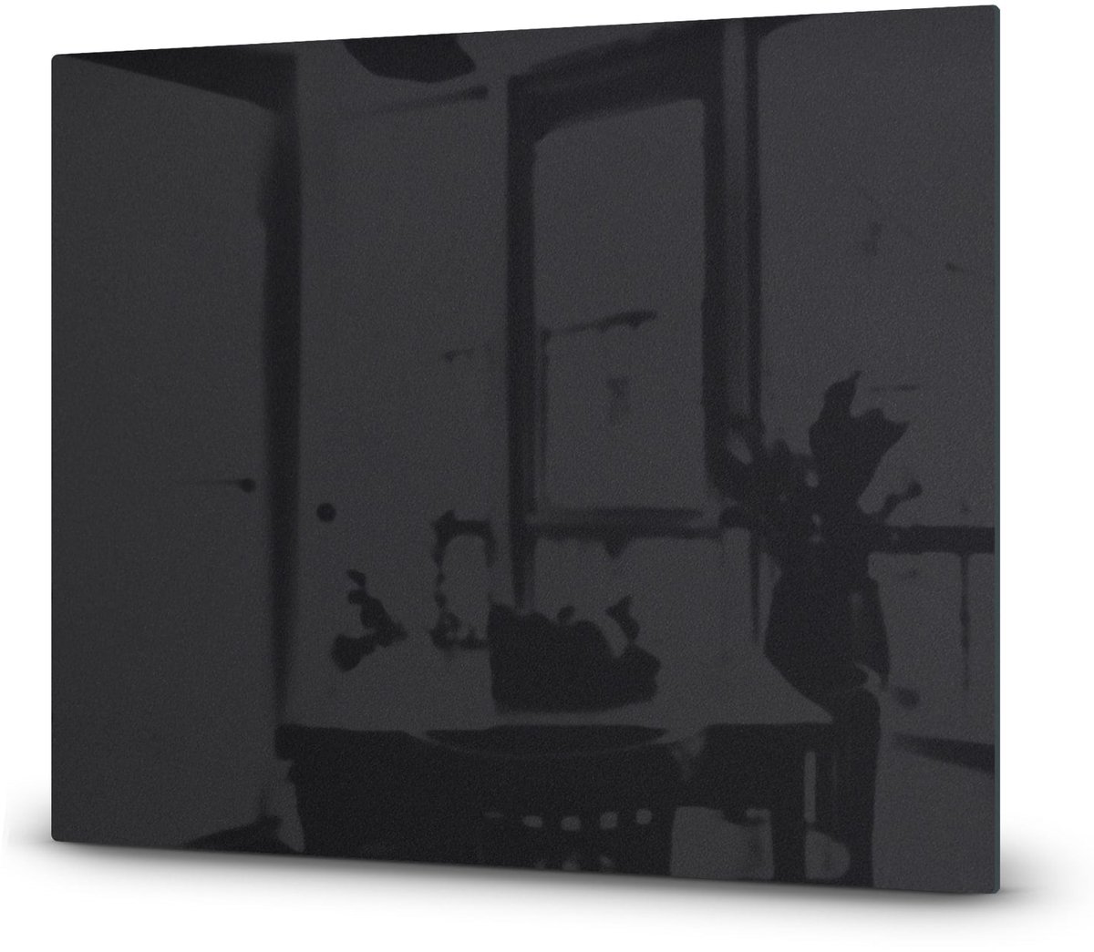 Mydesignglas Glazen Inductie Beschermer - Krasvrij Gehard Glas met Antislip - Afdekplaat voor Kookplaat - Spatscherm Achterwand Keuken - Zwart - 60x52