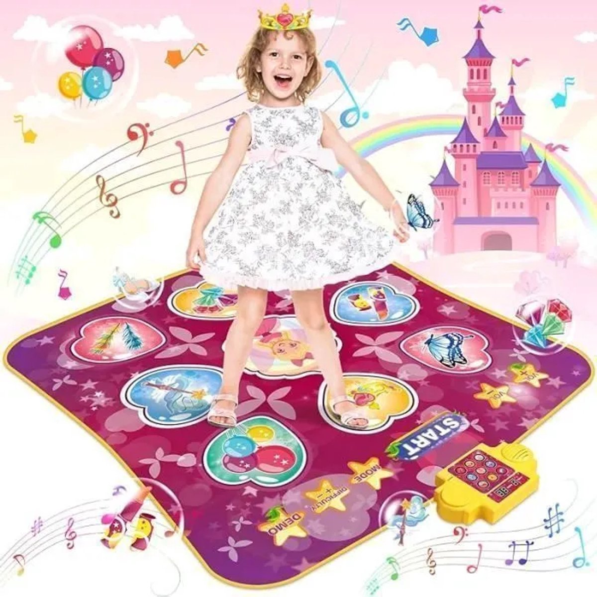 Sogiol® Interactieve Dansmat voor Kinderen 3-12 Jaar - Muzikale Speelgoedmat met LED & Spellen - Cadeau voor Meisjes
