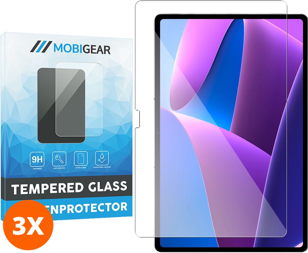 Mobigear Screenprotector geschikt voor Lenovo Tab P12 Glazen | Mobigear Screenprotector - Case Friendly (3-Pack)