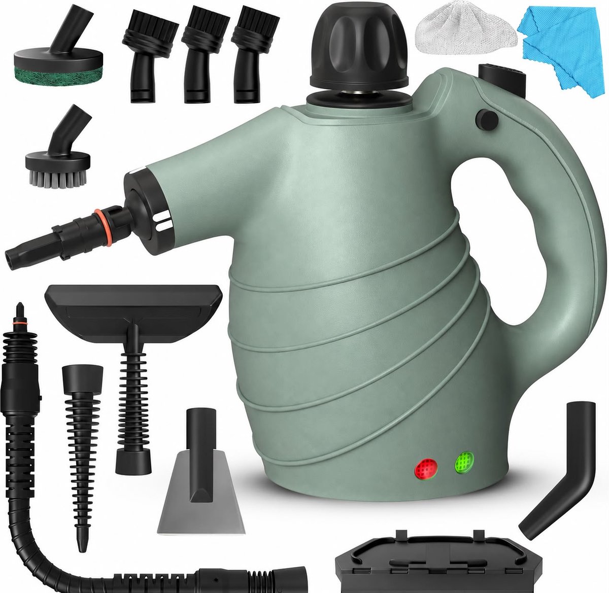 Kyce® 13 in 1 Stoomreiniger - Handstoomreiniger - Handstomer - Vlekkenreiniger - Tapijtreiniger - 1050 Watt - 450 ML - Groen