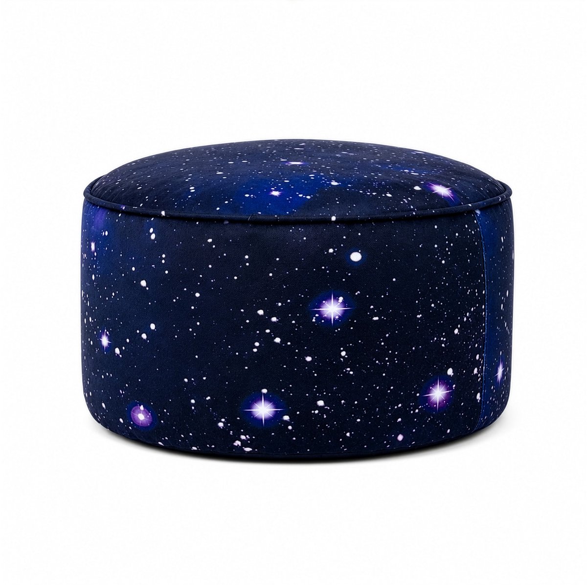 LUMALAND Zitzak Poef Galaxy | compact 3-in-1 zitkussen – kruk voor binnenshuis, tafeltje & voetenbankje | ideaal als zitzak voor volwassenen en zitzak voor kinderen | zitzak met flexibele vulling en stijlvolle print