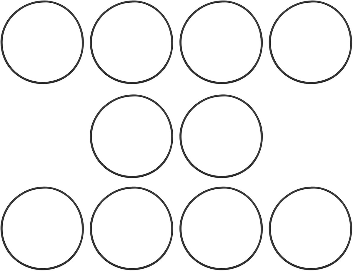 SnelShoppen - Pack van 10 Rubber O-Ringen, Vervangende Seals voor Sandfilter Systemen, 75mm OD, Nitrile Rubber, Ideaal voor Bestway Filterinstallaties