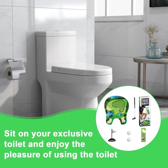 Solidchoice- Toiletgolfcadeauset - Complete Minigolf Set - Verstelbare Golfclub - Puttingmat - 2 Golfballen - Origineel Cadeau-idee - Minigolfset van Solidchoice — afbeelding 3