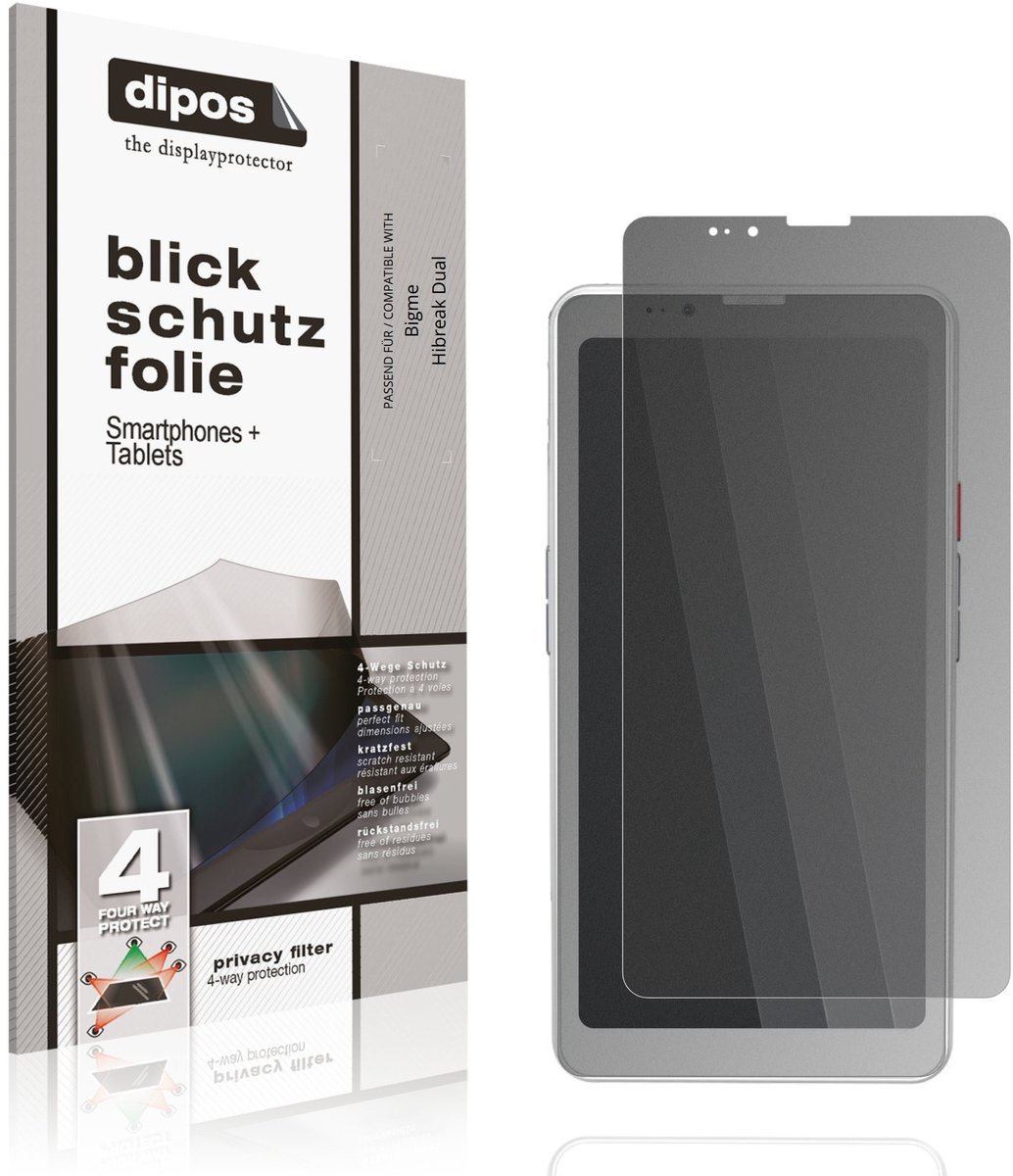 dipos – Matte Privacy Screenprotector geschikt voor Bigme Hibreak Dual | Anti-Spy Beschermfolie