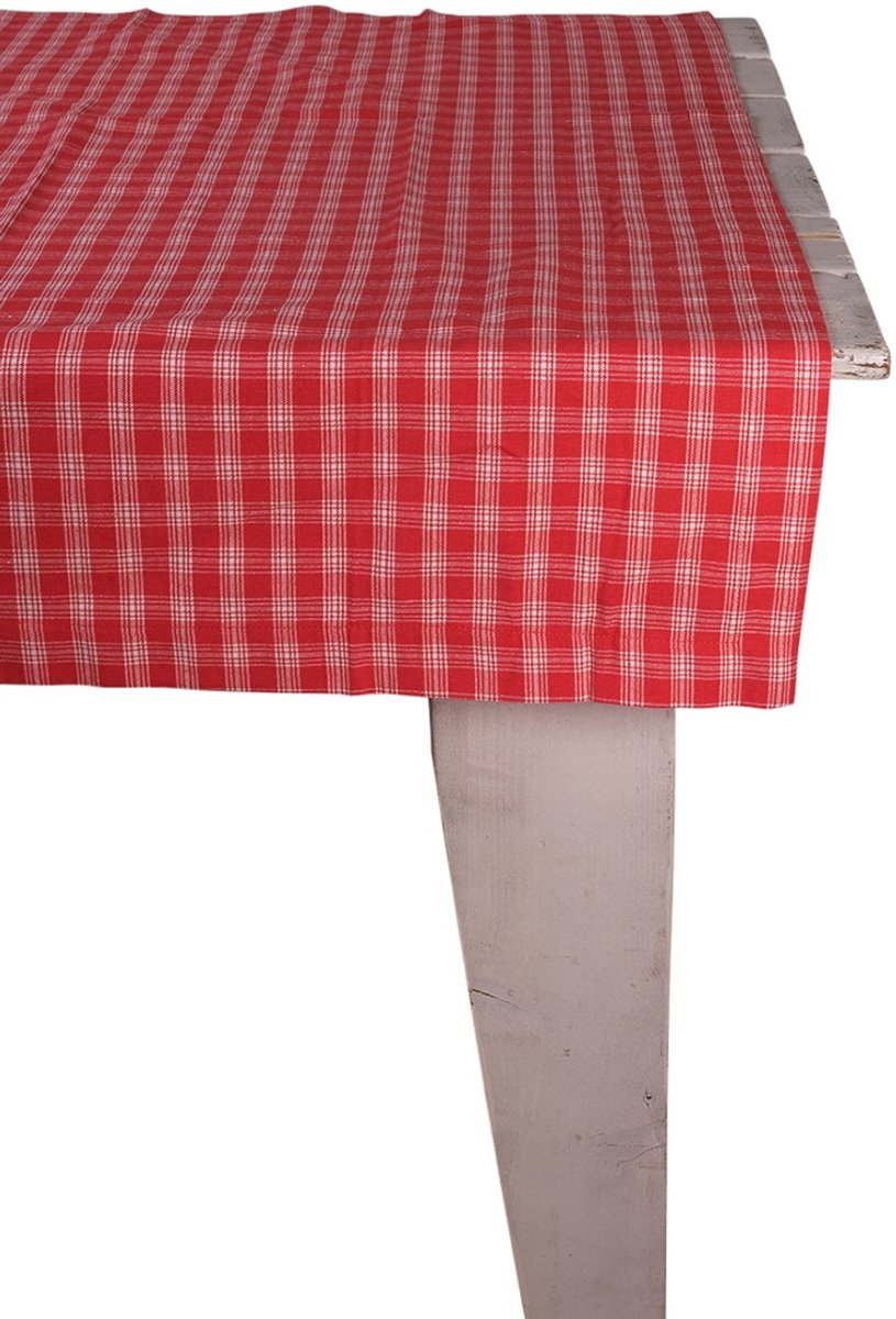 Levy Check Tafelkleed Textiel rood 100x100cm