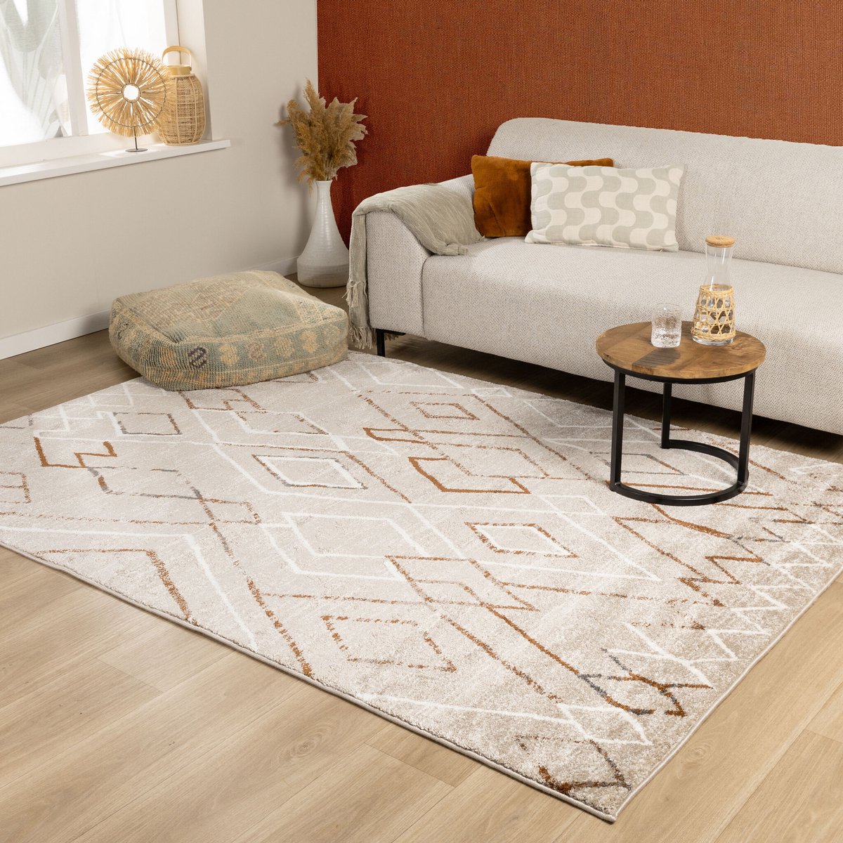 Fraai Berber vloerkleed - Blend Diamond Beige - 120x170cm