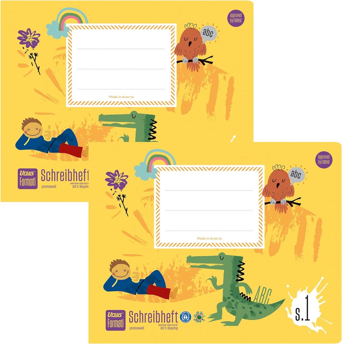 SnelShoppen - Eco-vriendelijk Schrijfboekje voor Beginners - 20 Vel Gevoerd - 100% Gerecycled Papier - Perfect voor Kinderen - Ideaal voor School en T