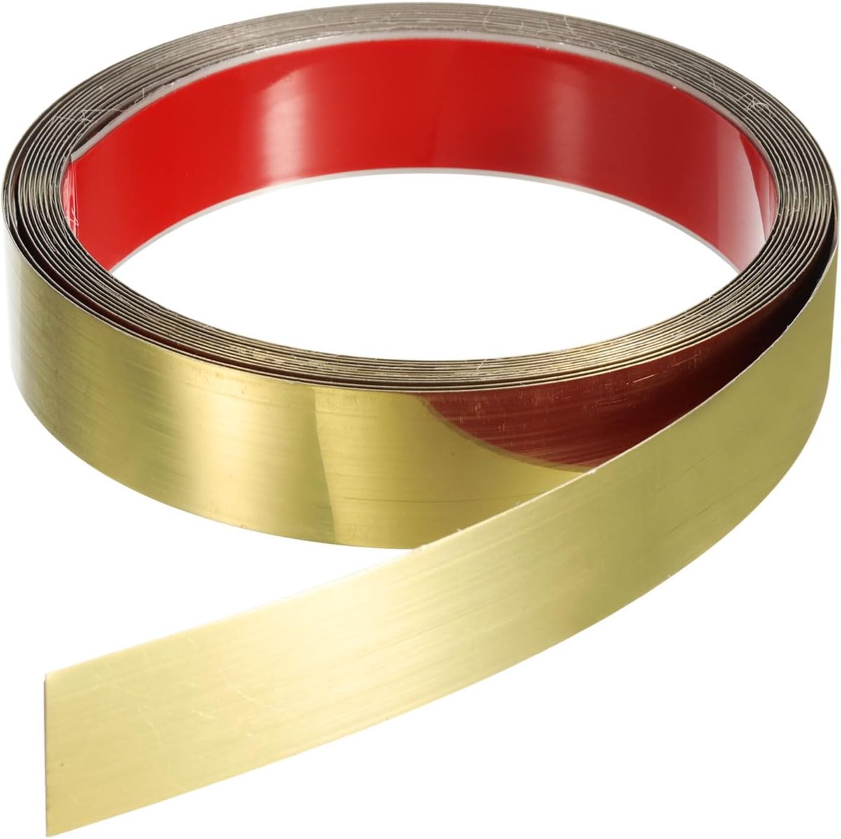 SnelShoppen - Zelfklevende Decoratieve Mouldings 5m x 30mm, Wandstrips voor Plafond, Vloer, Kasten, Stijlvolle Rvs Spiegelfinish in Goud
