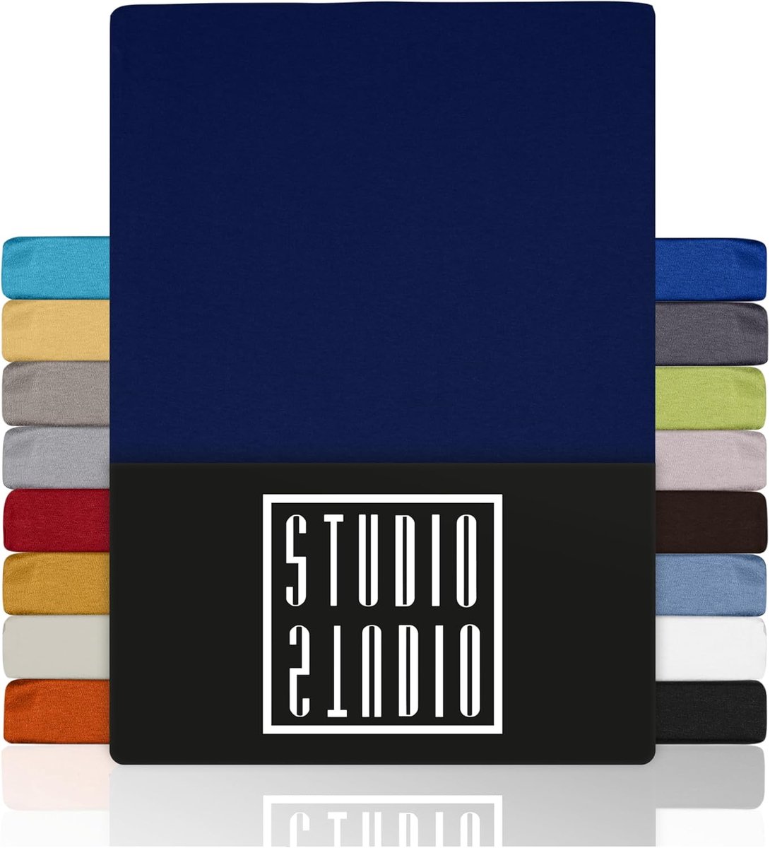 SnelShoppen - Spannbettlaken 120x200 cm - 100% Gekämmte Baumwolle - OEKO-TEX 100 - Marine - Anti-Allergie - Geschikt voor Matratzen tot 25 cm - Strijk