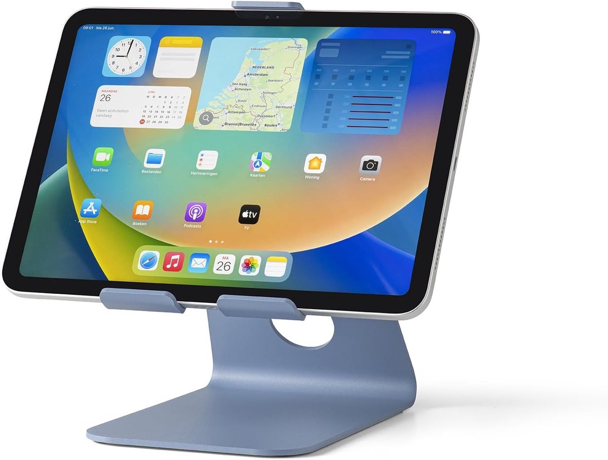 SnelShoppen - Tablet Stand for Desk - Universele Tablet Houder voor iPad & Tablets 8-13 inch - Stevige Metaal Stand voor Kantoor, Keuken & Thuiswerken