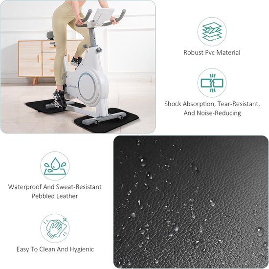 SnelShoppen - 2 Pack Fitness Mat voor Treadmill, Yoga en Gym, 70x28cm, 6mm Dikte, Shockproof, Antislip, Vloerbescherming, PVC Materiaal van Snelshoppen — afbeelding 3