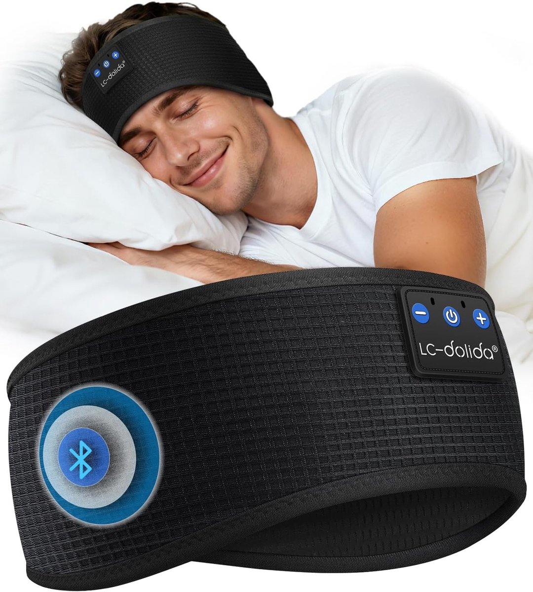 SnelShoppen - Bluetooth 5.4 Sleep Headphones - Super Zachte Sports Headband met Microfoon - Perfect voor Training, Jogging, Yoga - Unisex - Multifunct