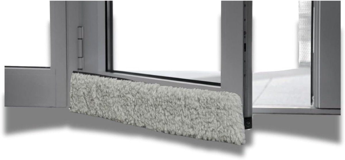 SnelShoppen - 100 cm Vilt Draagstrip voor Deuren - Grijze Wol - Bespaar op Verwarming - Zelfklevende Velcro - Energie Efficiëntie - Ideaal voor Thuis