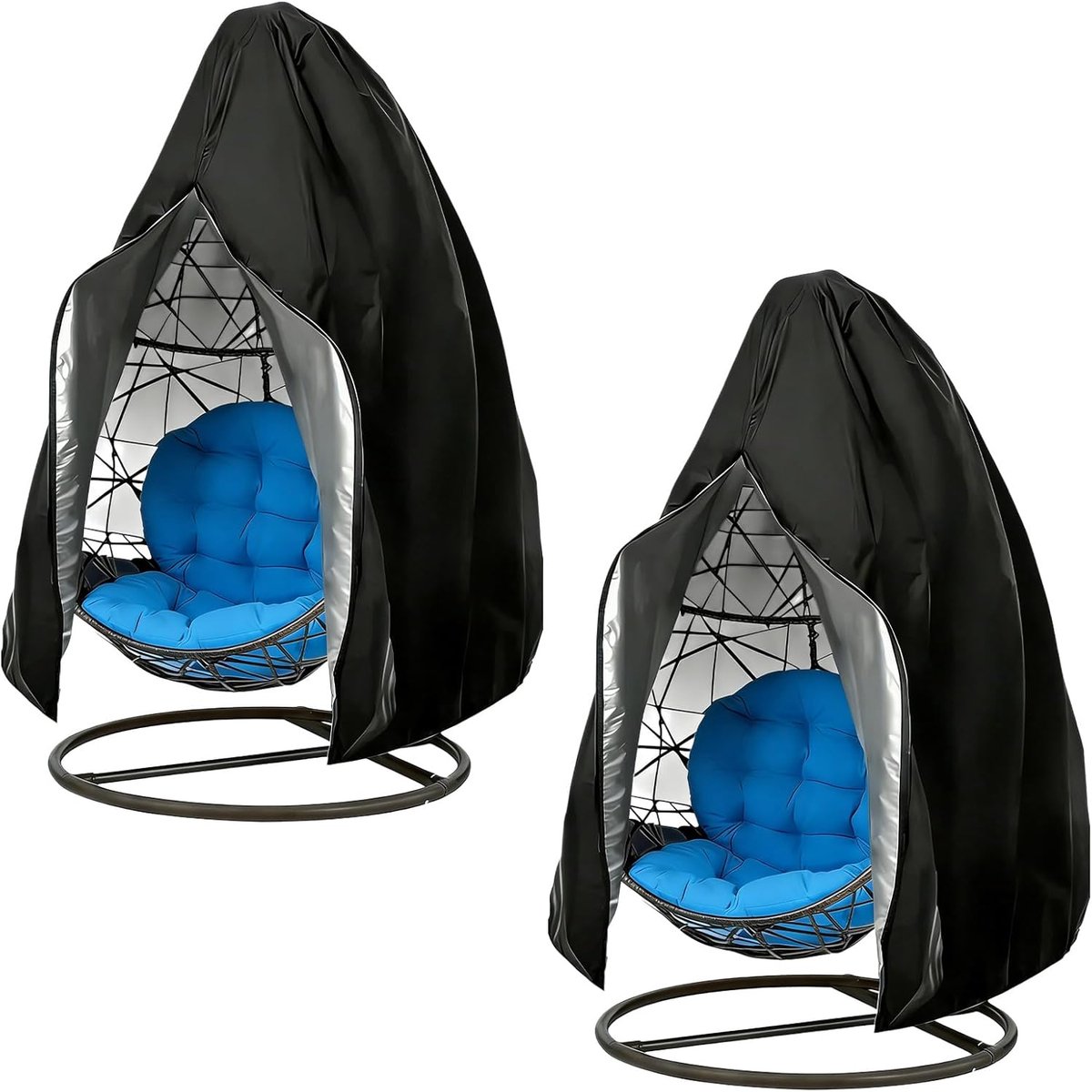 SnelShoppen - Hangstoelhoes Set van 2 - Waterdichte Beschermhoes voor Hangstoel, Tuinmeubelen, Schommel, Egg Stoelhoes, 210D Oxford, UV-bestendig, 190