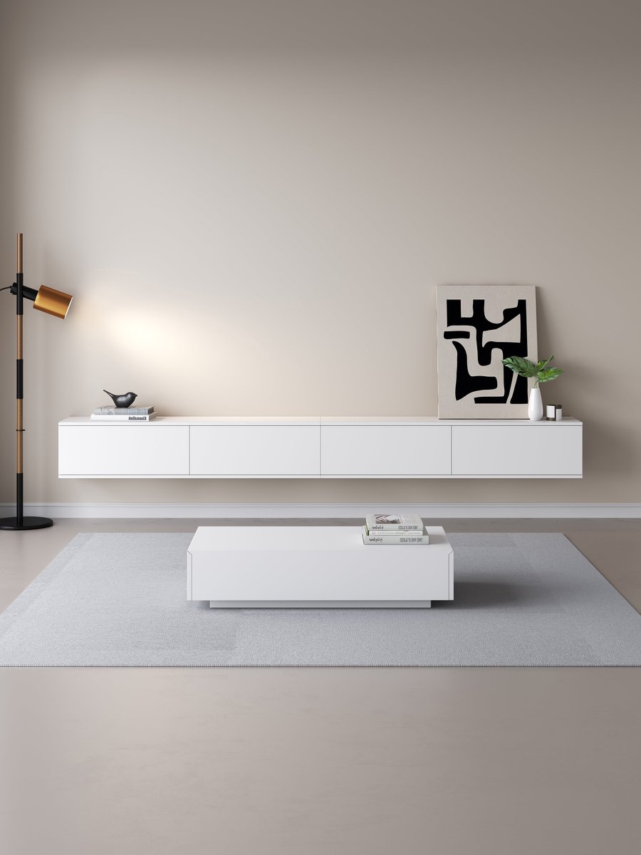 DECOMOR Chic TV Meubel 300cm – Pure White – Wit