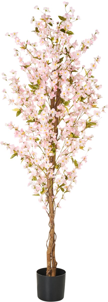 Beliani SAKURA - Kunstplant - Roze - 185 cm - Synthetisch materiaal Groen