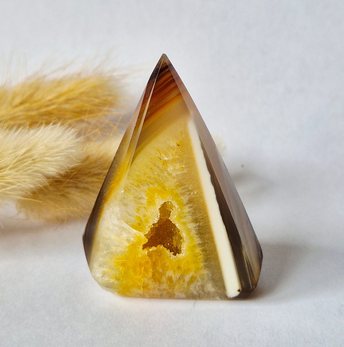 Druzy Grijze Agaat Diamant Staande Edelsteen Kristal - #14 43g