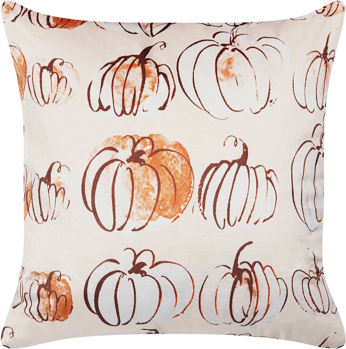 Beliani CUCURBITA - Sierkussen - Beige - 45 x 45 cm - Fluweel