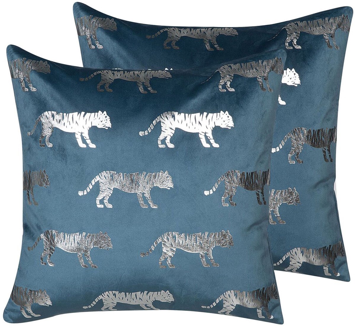 Beliani BLUEBELL - Sierkussen set van 2 - Blauw - 45 x 45 cm - Fluweel