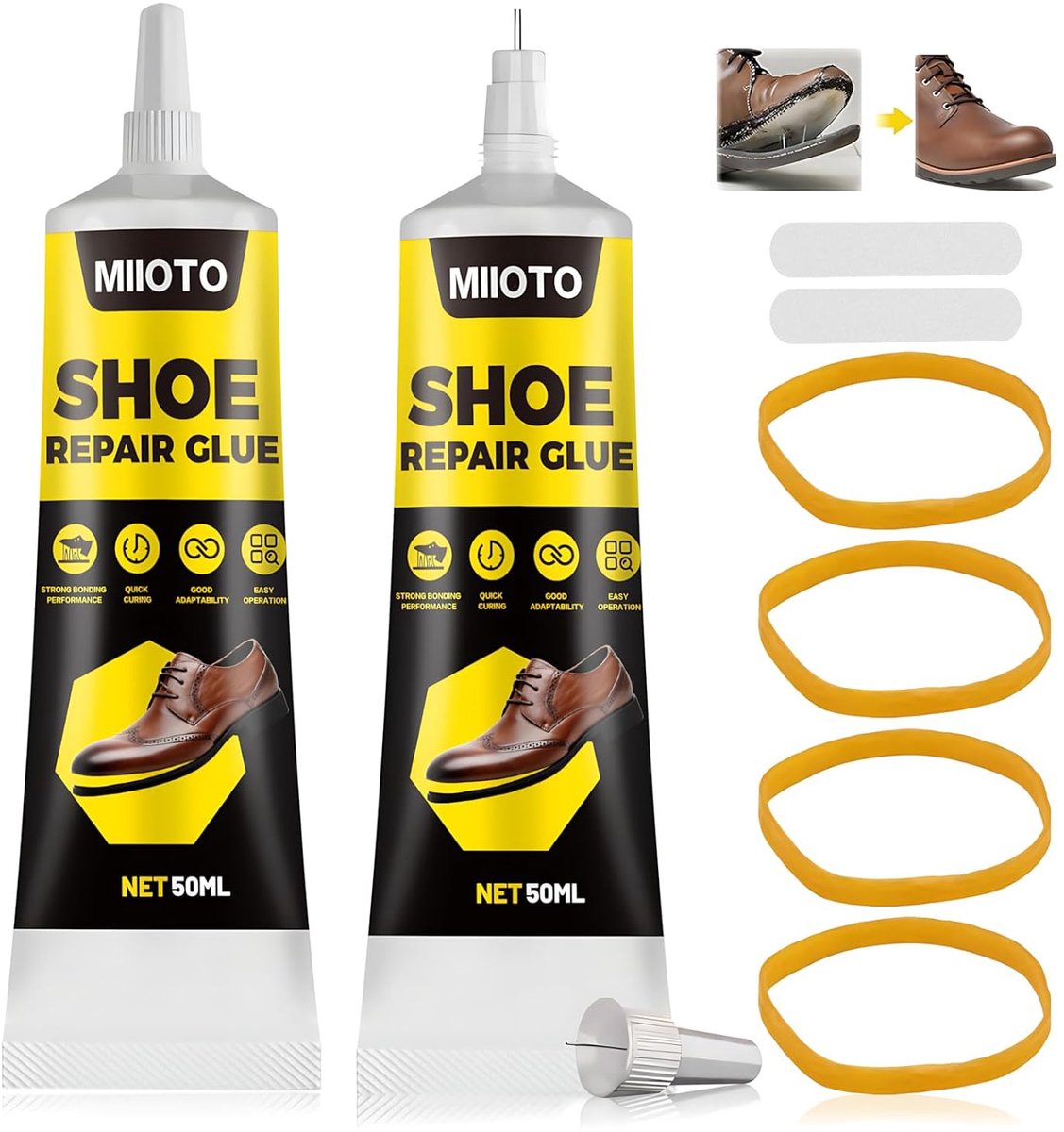 SnelShoppen - Extra Sterke Schoenlijm Transparant Waterdicht 100g - Voor Leer, Hiel, Enz. - Sneldrogend, Temperatuurbestendig, Ideaal Voor Schoenen, R