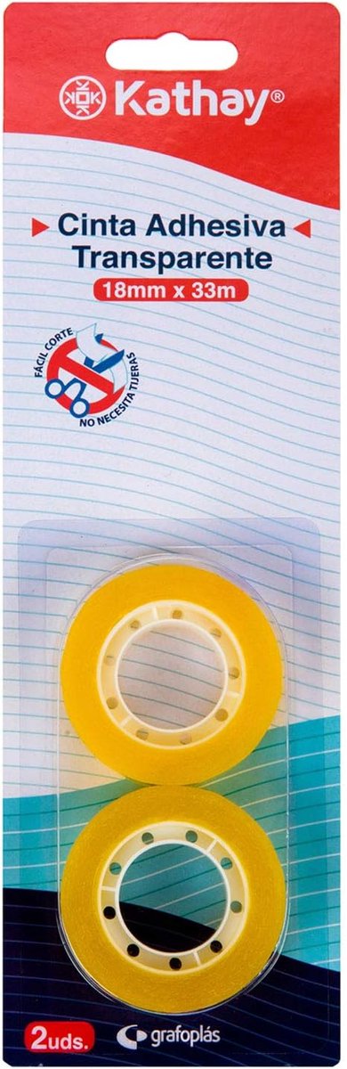 SnelShoppen - Transparante Hechtband Tape Set - 2x Adhesieve Tape 18mm x 33m - Hoge Sterkte en Hechting - Ideaal voor Kantoor, Creatief Gebruik, Verpa