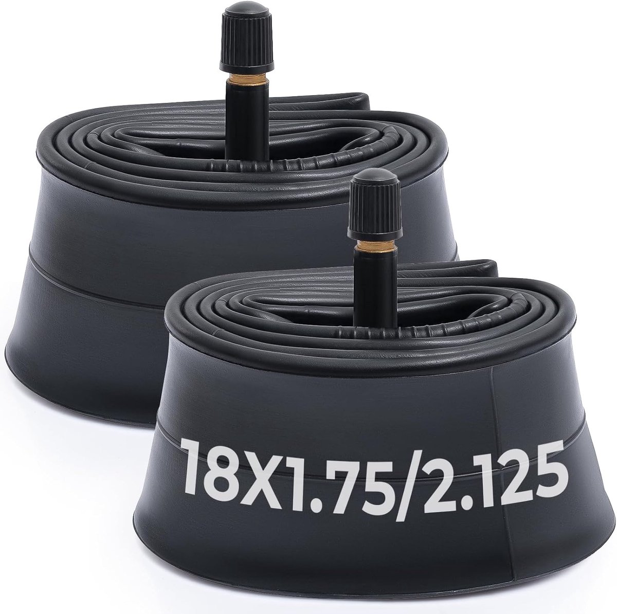 SnelShoppen - 2 Stuks Fietsbinnenband 18 Inch 18 x 1.75/1.95/2.0/2.10/2.125 met AV32 mm Ventiel Schrader - Geschikt voor Stadsfiets/Mountainbike/Cruis