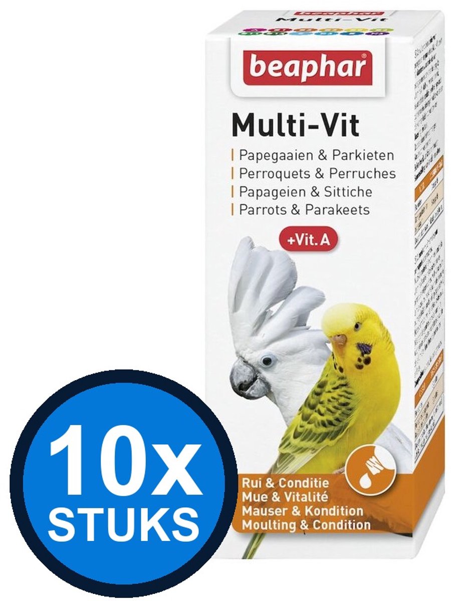 10x Beaphar - Multi-vit papegaaien&parkieten 50ml