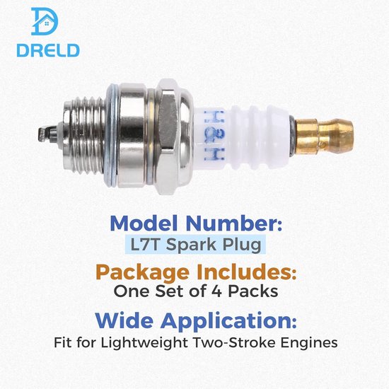 stuks L7T bougies Universele vervangende L7T bougie Kettingzaag Bougie vervangende bougies Geschikt voor grasmaaiers 2-taktmotoren van Merkloos	 — afbeelding 5