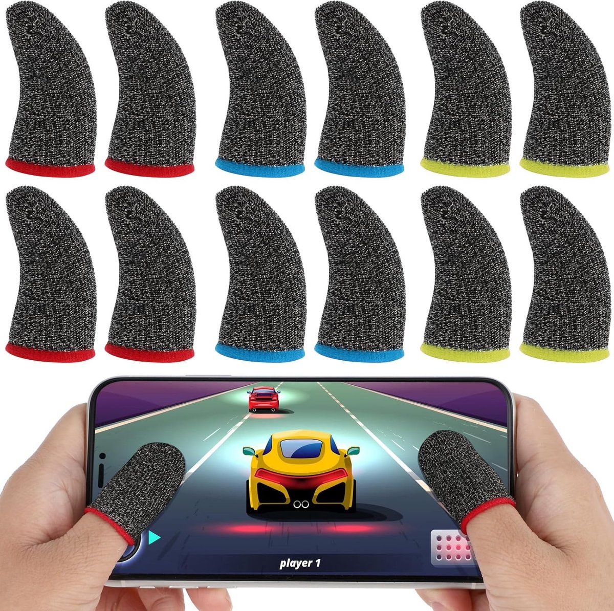 SnelShoppen - 30PCS Gaming Finger Sleeves - Ademend Duimhandschoenen voor Mobiele Spellen - Hoge Gevoeligheid Carbon Fiber Vinger Covers - Perfecte Co