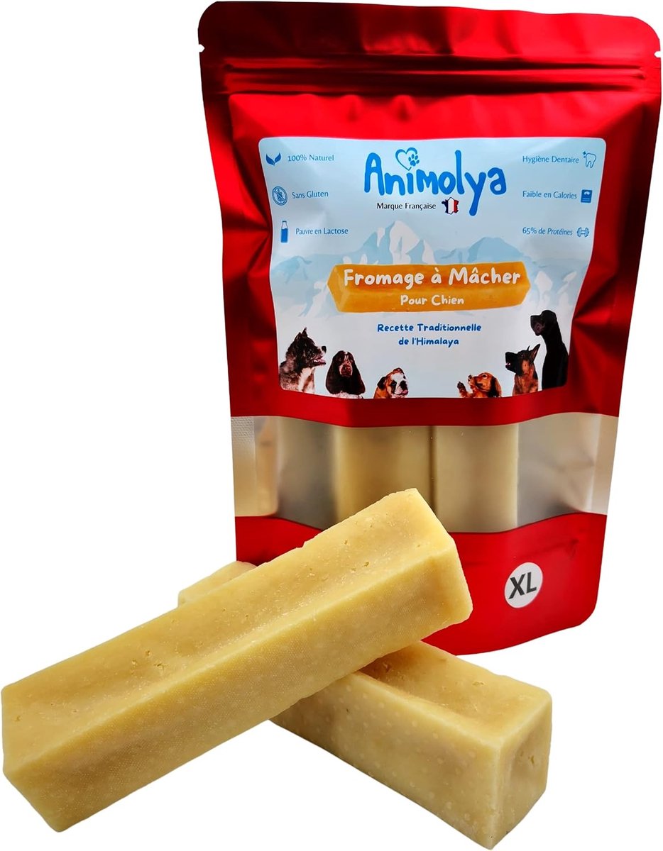 SnelShoppen - Natuurlijk Kauwvoer Sticks voor Honden - 100% Kaas op Basis van Melk en Zeezout - Lactosearm, Glutenvrij, 65% Eiwit - XS tot XXL - Ideaa