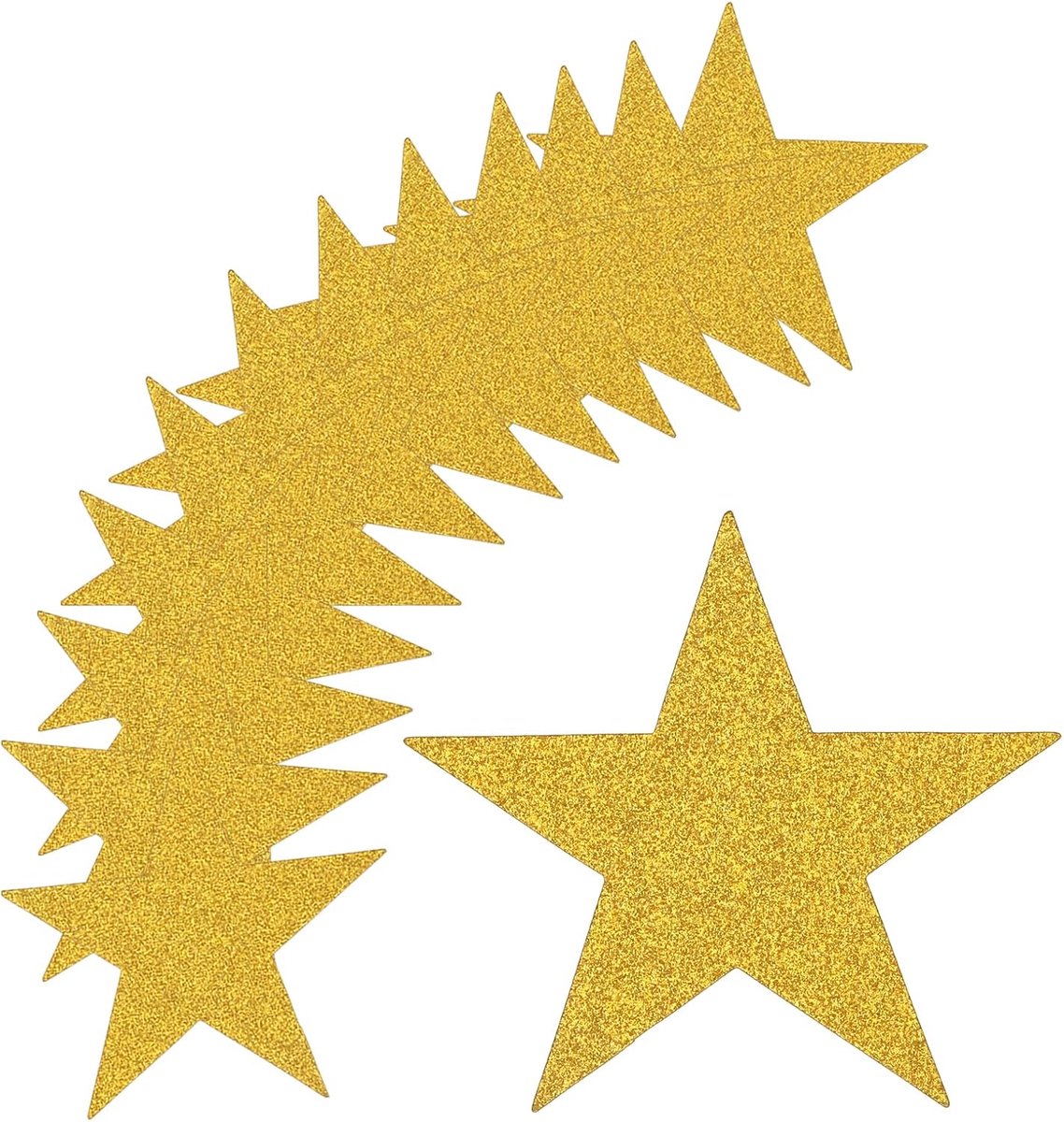 SnelShoppen - 100 Stuks Gouden Sterren Glitter Dubbelzijdige Papieren Sterren voor Wanddecoratie, Feest, Klascroom, Cinema Nacht, 6 Inch