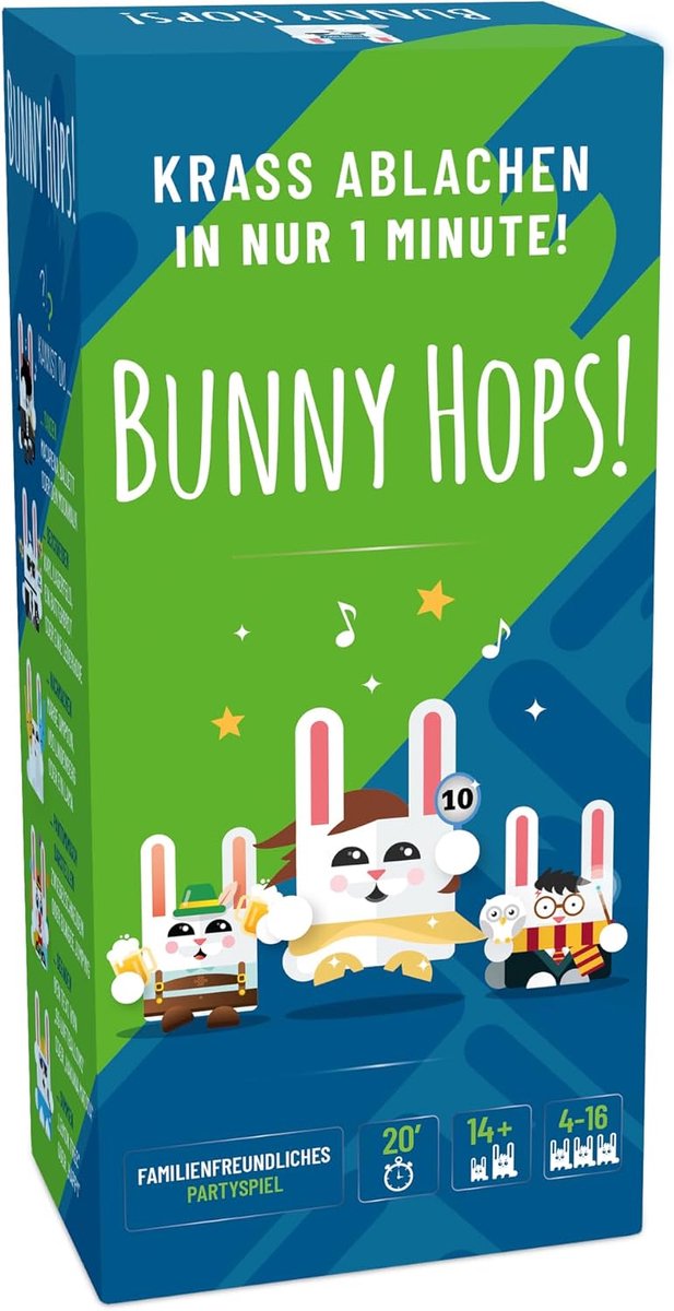 SnelShoppen - BunnyHops! Raadspel, Miming en Beschrijven Bordspel | 500 Kaarten, Geweldig Voor Feesten, Kinderen, Tieners en Volwassenen | Lachen Gega