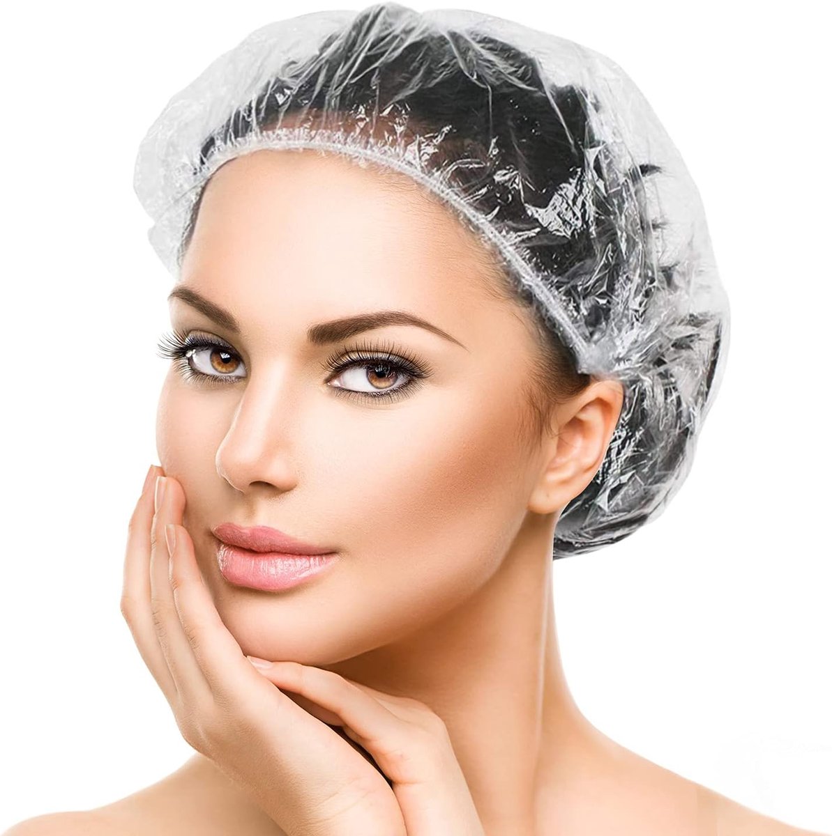 SnelShoppen - 120 Stuks Wegwerp Douchecaps - Plastic Elastisch Zwemcap - Voor Thuisgebruik, Hotel, Spa en Kapsalon - Waterdicht en Aanpasbaar