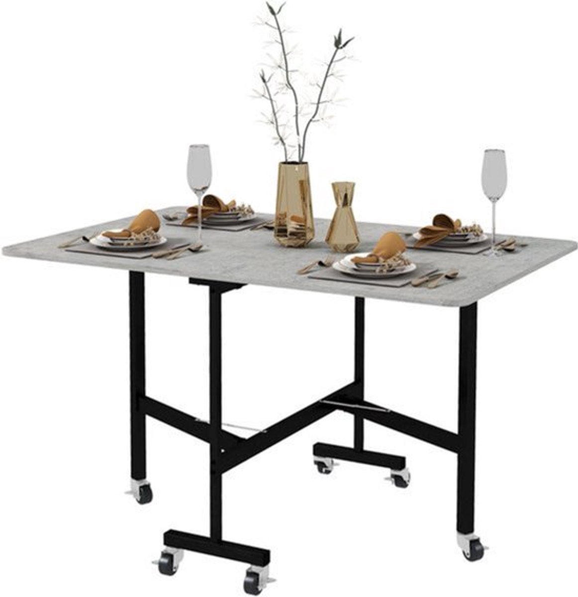 Klaptafel – Inklapbare Tafel – Vouwtafel – Campingtafel – Eettafel – Verstelbaar 52,5-120